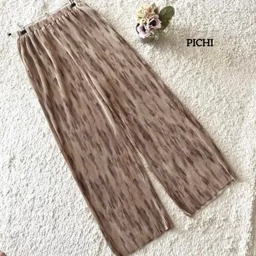 피 PICHI 베이지 계열 팬츠 M 허리밴딩 편안함 플리츠