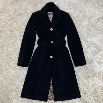 [ 새상품급 ] D&G 체스터 코트 캐시미어 울 벨트 레오파드 38