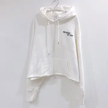 [컨디션 최상] 슬로브 이에나 숏 기장 로고 후드 후드티 풀오버