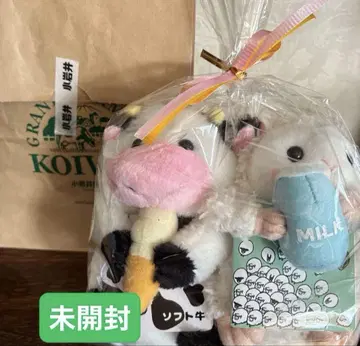 미개봉 새상품 코이와이 농장 한정판 소프트 소 밀키 양 봉제 인형 세트