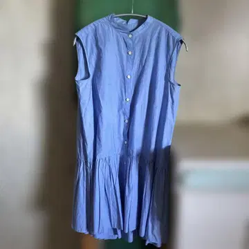 언타이틀 스카이블루 롱 기장 블라우스