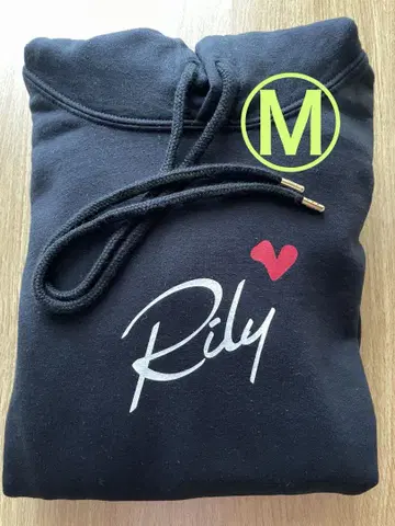 이마이치 류지 RILY 하트 로고 블랙 후드티 M 사이즈