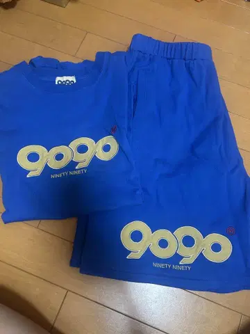 9090 로고 T셔츠 셋업 XL 블루 반팔