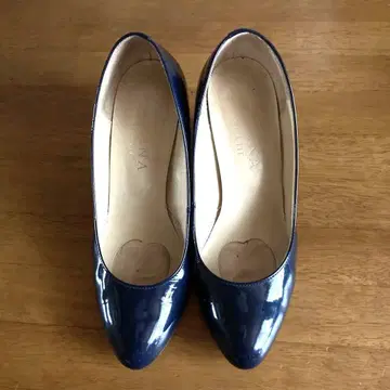 Diana 네이비 에나멜 하이힐 웨지솔 24cm