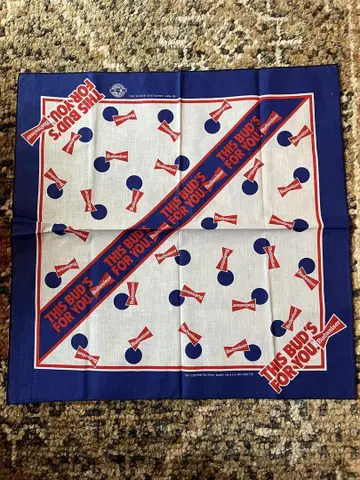 새상품 미사용 빈티지 80s 버드와이저 반다나 미국제