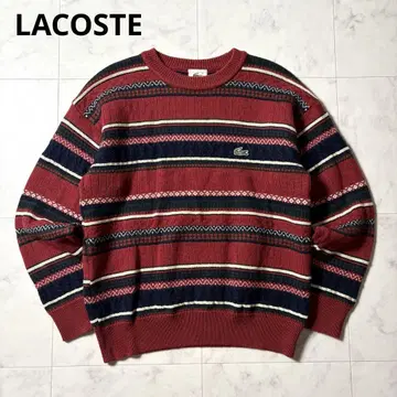 LACOSTE 올 패턴 악어 자수 울 니트 스웨터 4