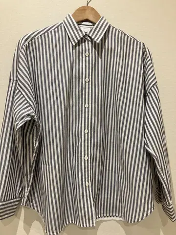Spick & Span 코튼 린넨 루즈 셔츠 스트라이프