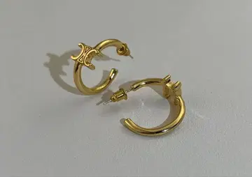 골드 후프 양쪽 귀걸이 새상품 트리옹프