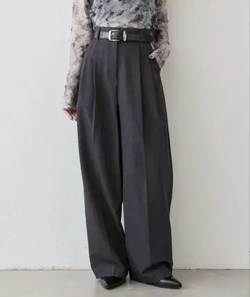 [ -3kg ] 2턱 베이직 와이드 팬츠