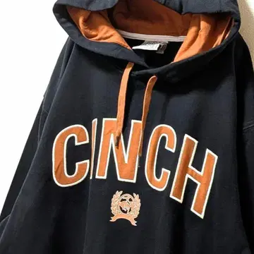 신치 CINCH 로고 자수 후드 맨투맨 블랙 2XL 구제 의류