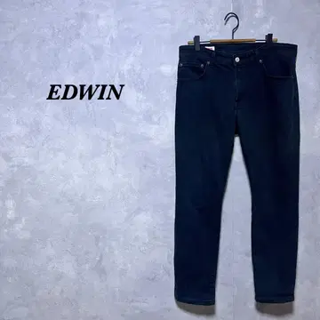 EDWIN 스키니 스트레이트 스트레치 청바지 34 블랙 4649