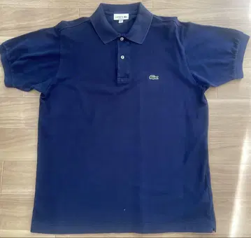 LACOSTE 스톤 워시 피케 셔츠 네이비 US M 사이즈