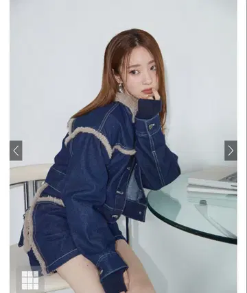 보아 데님 자켓 x 미니 스커트 셋업[nh185]