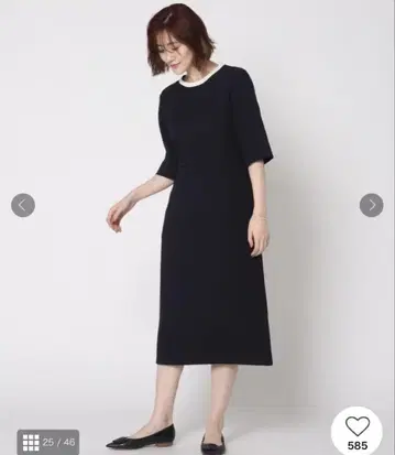 드레 스테리아 바이컬러 원피스 40 네이비