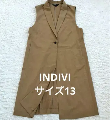 인디비 INDIVI 롱 베스트 빅 사이즈 13 XL 카멜