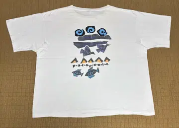 patagonia 화이트 T셔츠 L 90년대 90s 블랙 택