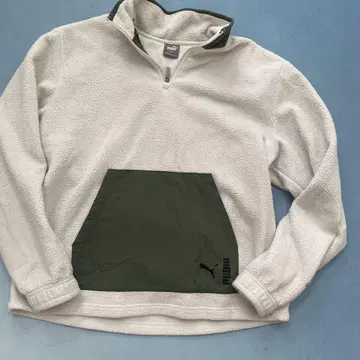 PUMA 플리스 자켓 L 사이즈 화이트 올리브