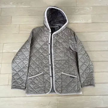 LAVENHAM 퀼팅 자켓 베이지 후드 부착