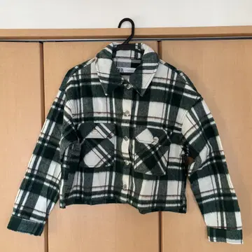 새상품급 ZARA 체크 자켓 그린, 화이트, 브라운