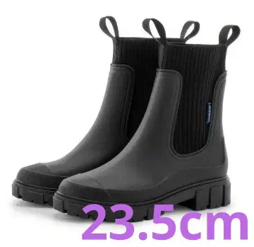 인기 D 첼시 레인부츠 사이드 고어 장화 블랙 23.5cm 비