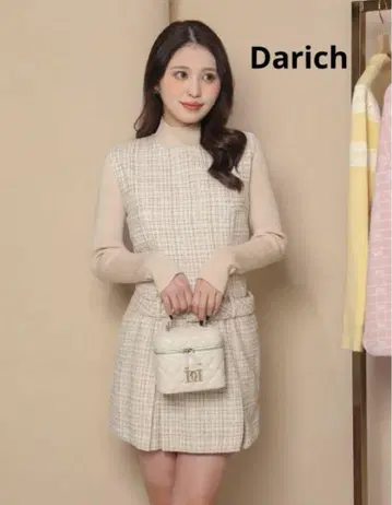 Darich 트위드 도킹 니트 원피스