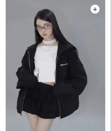 ANDWANG Choker set shoulder zipper tops