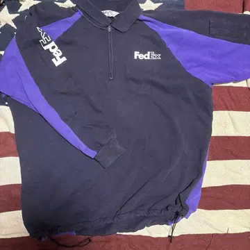 FedEx 지퍼 달린 피케 셔츠 네이비/퍼플 기업 상품