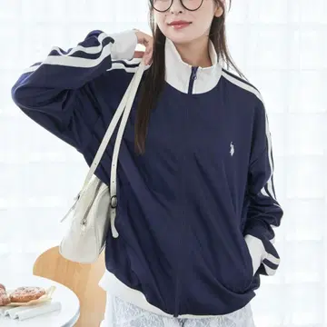 U.S. POLO ASSN. 별주 라인 트랙 자켓 네이비
