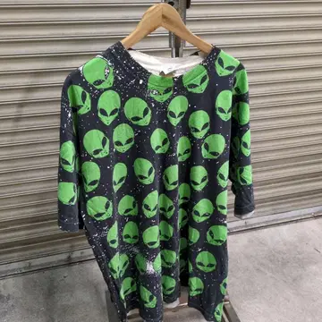 Q-TEES 에이리언 패턴 T셔츠 XL