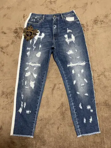 디스트로이 리페어 재구축 데님 돌체&가바나 DG 헤럴드 리 패치 50