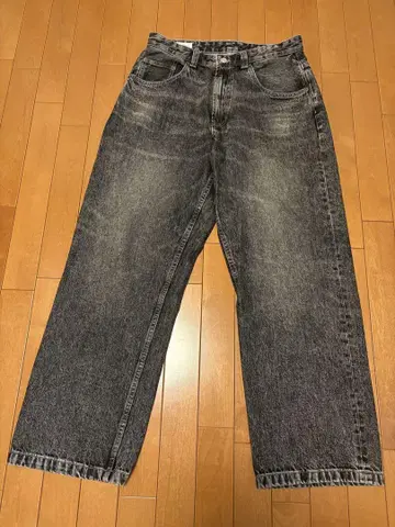 ZARA 블랙 데님 와이드 레그 팬츠