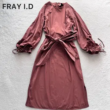 FRAY I.D 프레이 아이디 롱 원피스 리본 벨트 퍼프 슬리브