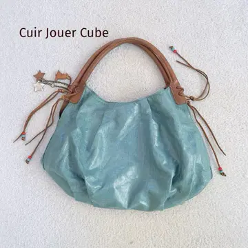 [ 극경량 ] Cuir Jouer Cube 가죽백 그린 x 브라운
