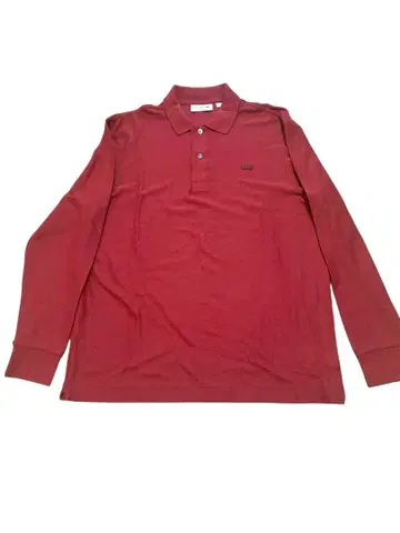 라코스테 긴팔 피케 셔츠 SLIM FIT 울 100% 와인 레드 US M