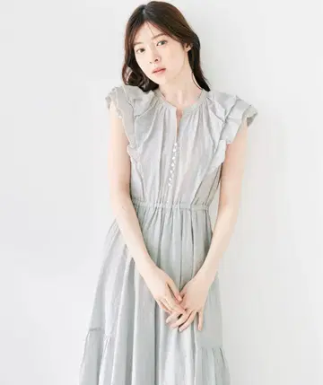 코코딜 프릴 슬리브 티어드 원피스