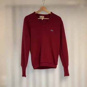 LACOSTE 빨간색 V넥 스웨터 XL
