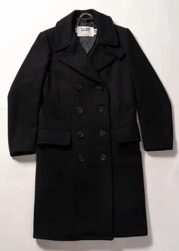 Schott 7331 롱 피코트 블랙 S 사이즈