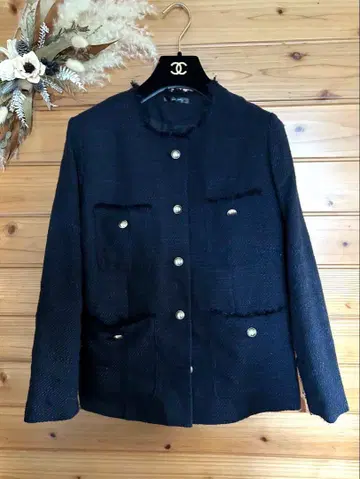 새상품급 큰 L 사이즈 가벼운 네이비 컬러 트위드 자켓