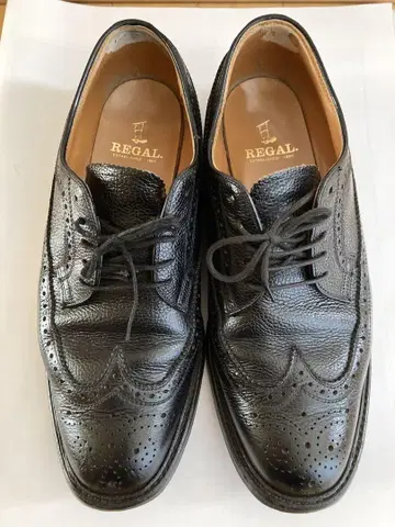 REGAL 블랙 드레스 슈즈 윙팁