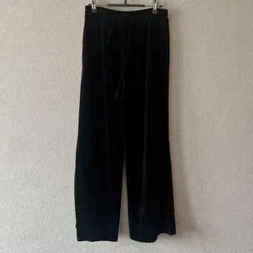 에디션 벨로아 와이드 팬츠 블랙