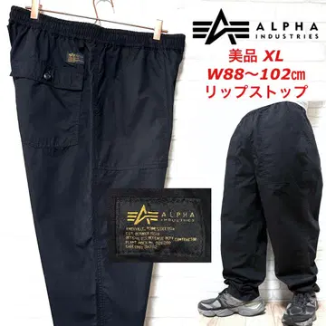 새상품급 ALPHA INDUSTRIES 린넨 면혼방 와이드 베이커 팬츠