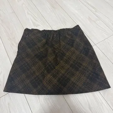 Heather 체크 무늬 타이트 스커트 M