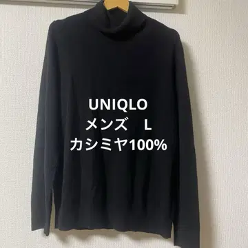 UNIQLO 캐시미어 100% 터틀넥 스웨터 L 블랙