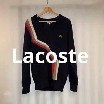 LACOSTE 네이비 V넥 니트