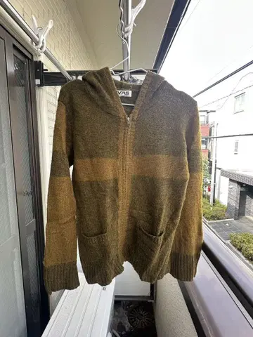 vintage 울 집업 스웨터