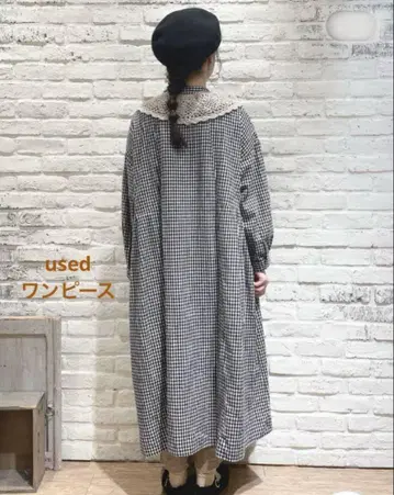 사만사 모스모스 겨드랑이 절개 턱 원피스 깅엄 체크 블랙 계열