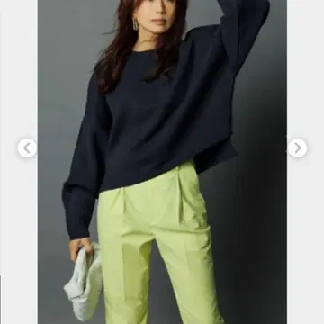 히가시하라 아키 FORME  밀라노 리브 니트 상의 돌먼