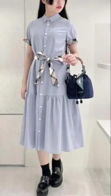 블루 라벨 셔츠 원피스