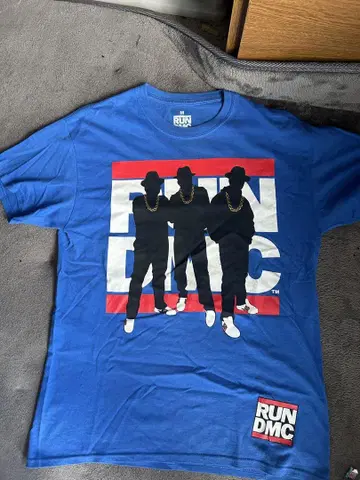 RUN DMC 그래픽 티셔츠 파랑