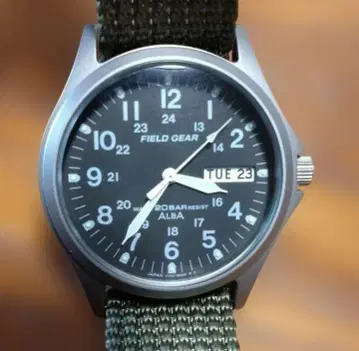ALBA FIELD GEAR 밀리터리 V743-8000 쿼츠 손목시계